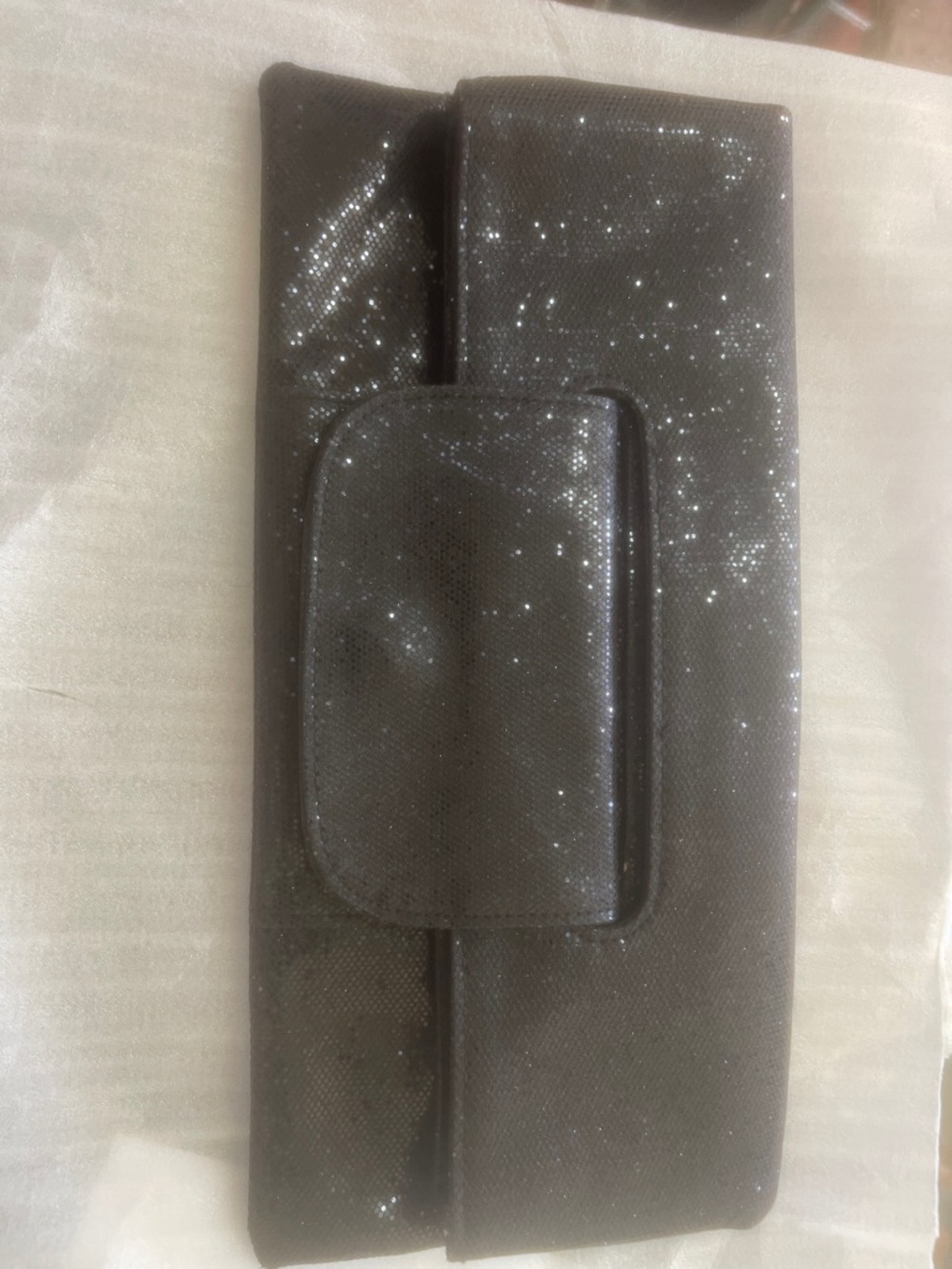 Black Sparkle Evening Clutch Wallet - Unbranded